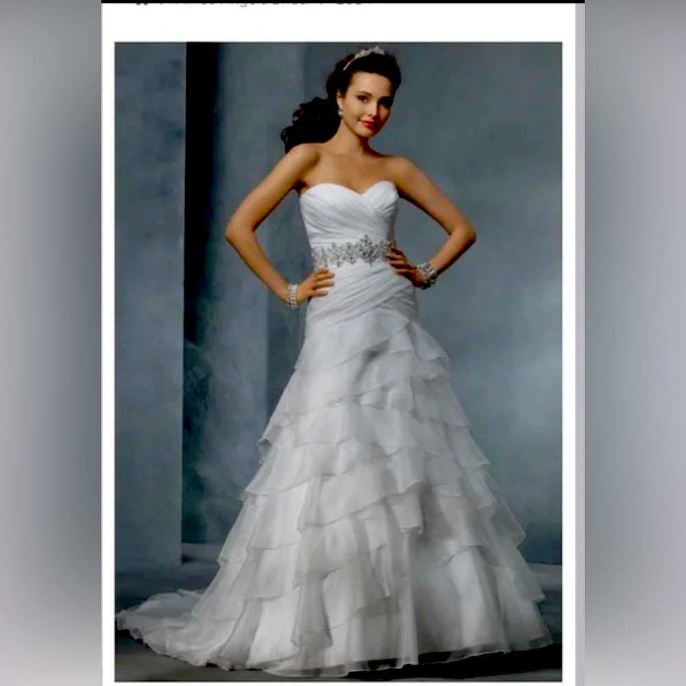 Alfred Angelo White Strapless Wedding Dress